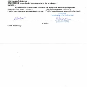 Narodowy Instytut Leków - badanie wytrzymałościowe siatki ALBIS str. 2.