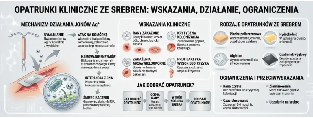 Opatrunek ze srebrem - wskazania kliniczne Opatrunek ze srebrem - wskazania kliniczne
