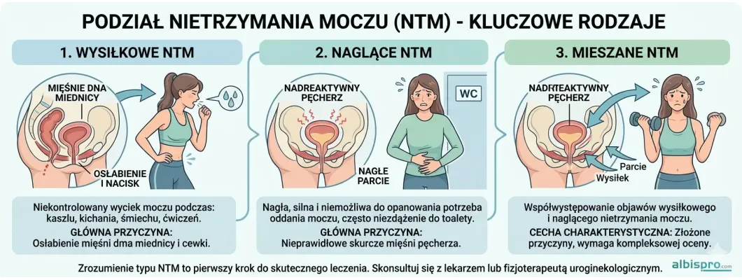Rodzaje nietrzymania moczu u kobiet Rodzaje nietrzymania moczu u kobiet