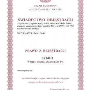 Urząd Patentowy RP - Świadectwo Rejestracji nr 24833 - Siatka do pektopeksji