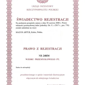 Urząd Patentowy RP - Świadectwo Rejestracji nr 24834 - Siatka do sakropeksji