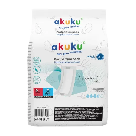 Podpaski poporodowe Akuku Maxi wysokochłonne 10 szt. / A0659 / Akuku