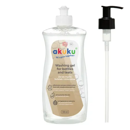 Hipoalergiczny żel do mycia butelek, smoczków i naczyń 500ml / A0712/ Akuku Hipoalergiczny żel do mycia butelek, smoczków i naczyń 500ml / A0712/ Akuku