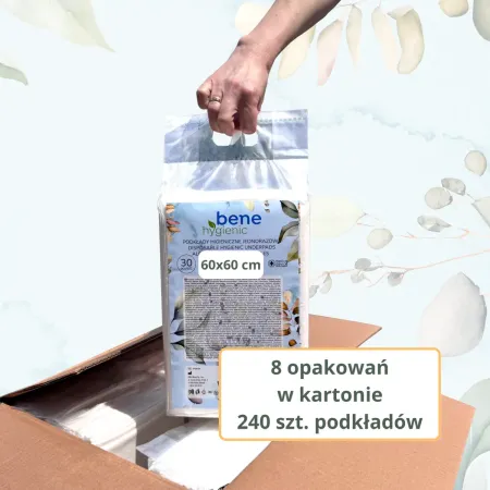 Podkłady chłonne Bene Hygienic jednorazowe higieniczne 60x60cm 30szt. / BH0903 / Bene Hygienic