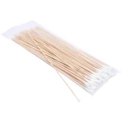 Pałeczki drewniane do wymazów 23cm mały wacik 5mm niesterylne op. 100 szt.