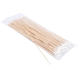 Pałeczki drewniane do wymazów 23cm mały wacik S 5mm niesterylne op. 100 szt.