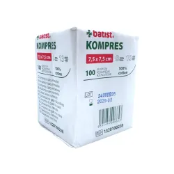 Kompres z gazy niejałowy 7,5x7,5cm 100 szt. 13N 8W Batist