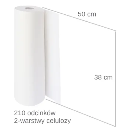Higieniczny podkład celulozowy serweta ochronna rolka 210 odcinków 38x50cm / G0658 / Aseo Paper