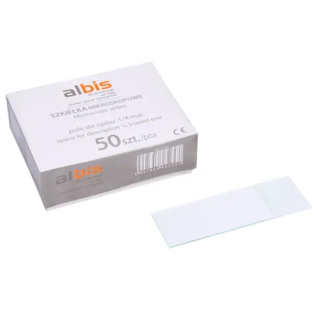 Ekonomiczne szkiełka mikroskopowe cytologiczne 1/4 mat 50 szt. / G0745 / ALBIS