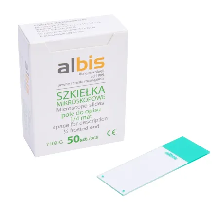 Szkiełka mikroskopowe cytologiczne 1/4 zielony mat 50 szt. / G0746 / ALBIS