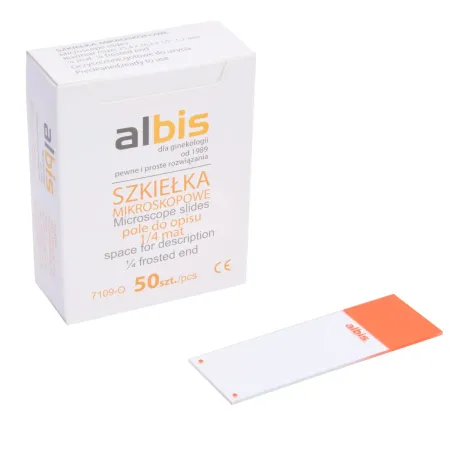 Szkiełka mikroskopowe cytologiczne 1/4 pomarańczowy mat 50 szt. / G0750 / ALBIS