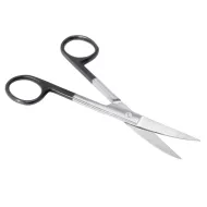 Nożyczki chirurgiczne odgięte 160 mm ostre - ostre Black