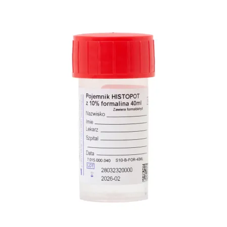 Pojemnik histopatologiczny 40ml z formaliną 10% HISTOPOT / G0990 / Serosep