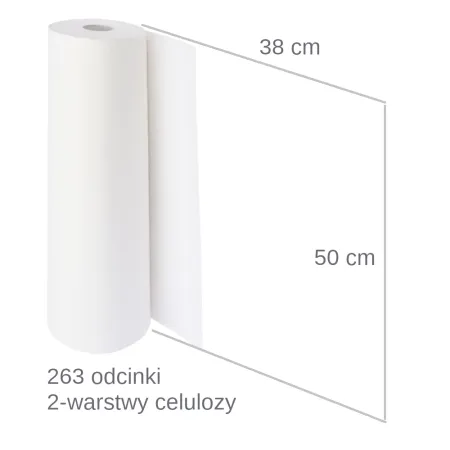 Higieniczny podkład celulozowy serweta ochronna rolka 263 odcinki 50x38cm / G1121 / ALBISPRO.com