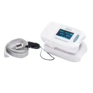 Biały pulsoksymetr ALBIS PRO Pulse Oximeter SpO2 + tętno ekran OLED klipsowy na smyczy