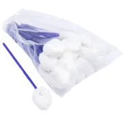 Pałeczki plastikowe 20cm do wymazów bardzo duży wacik XXL 45mm niesterylne op. 25 szt.