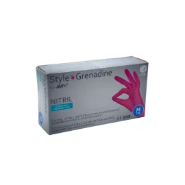 Rękawice nitrylowe różowe M niesterylne 100 szt. Ampri