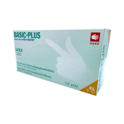 Rękawice lateksowe pudrowane XL niesterylne 100 szt. Basic Plus Rękawice lateksowe pudrowane XL niesterylne 100 szt. Basic Plus