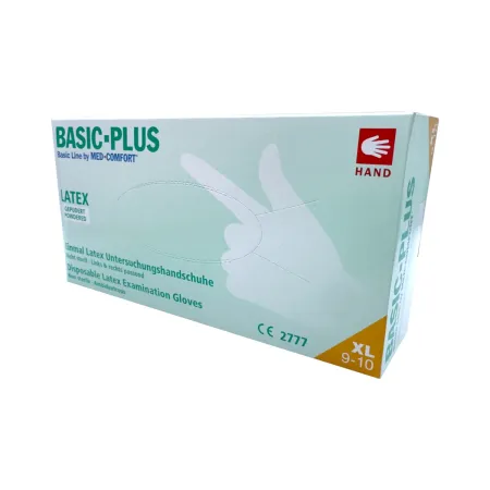 Rękawice lateksowe pudrowane XL niesterylne 100 szt. Basic Plus / G1405 / Ampri