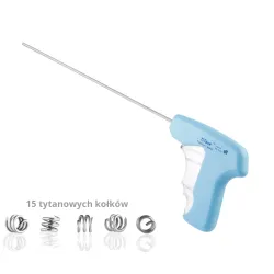 Tacker laparoskopowy 36cm narzędzie do fiksacji 15szt. tytanowych kołków 3,8mm Tacker laparoskopowy 36cm narzędzie do fiksacji 15szt. tytanowych kołków 3,8mm