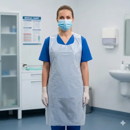 Fartuch foliowy PE jednorazowy ochronny niesterlyny 1szt. Intergos / G1590 / Intergos