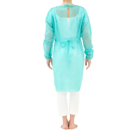 Fartuch zabiegowy zielony mankiet na gumce flizelina / G1623 / Intergos