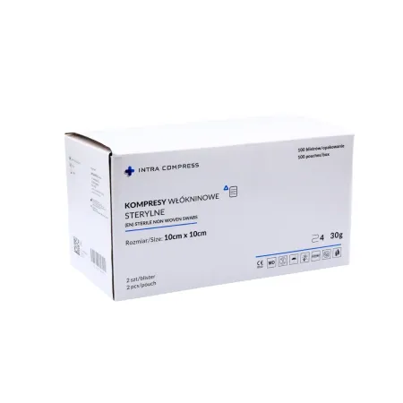 Kompres włókninowy jałowy 10x10cm 100 blistrów po 2 szt. Intra Compress / G1624 / INTRA-MED