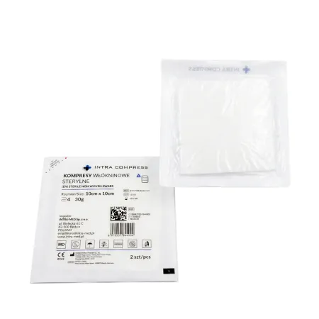 Kompres włókninowy jałowy 10x10cm 100 blistrów po 2 szt. Intra Compress / G1624 / INTRA-MED