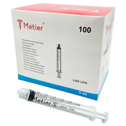 Strzykawka 3-cześciowa 3ml koncentryczna końcówka Luer Lock op. 100 szt. Strzykawka 3-cześciowa 3ml koncentryczna końcówka Luer Lock op. 100 szt.