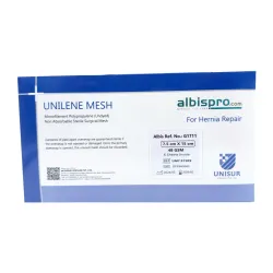 Siatka przepuklinowa Unilene Mesh 1 arkusz 48gsm 7,5x15 cm Siatka przepuklinowa Unilene Mesh 1 arkusz 48gsm 7,5x15 cm