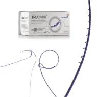 Szew haczykowy USP 0 jednokierunkowy wchłanialny 30cm z igłą 1/2 koła 26mm