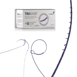 Szew haczykowy USP 0 jednokierunkowy wchłanialny 30cm z igłą 1/2 koła 26mm