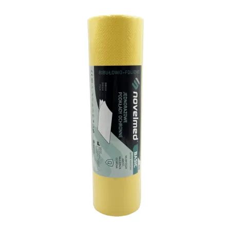Novelmed Basic serweta 2-warstwy bibuły + folia rolka 38x50cm 80 odcinków żółta / G1787 / Novelmed