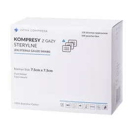 Kompres z gazy jałowy 7,5x7,5cm 100 blistrów po 3 szt. Intra Compress
