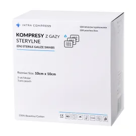 Kompres z gazy jałowy 10x10cm 100 blistrów po 3 szt. Intra Compress