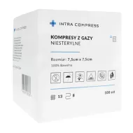 Kompres z gazy niejałowy 7,5x7,5cm 100 szt. Intra Compress