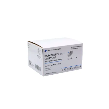 Kompresy z gazy jałowe 5x5cm 100op. po 2szt. Intra Compress / G2033 / INTRA-MED