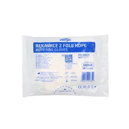 Rękawice foliowe M niesterylne 100 szt. Protectline / G2054 / Intergos