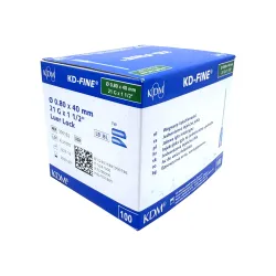 Igła iniekcyjna sterylna 21G 0,8x40mm 100 szt. KD-Fine Igła iniekcyjna sterylna 21G 0,8x40mm 100 szt. KD-Fine