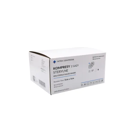 Kompres z gazy sterylny 5x5cm 30 blistrów po 10 szt. 17N 8W Intra Compress / G2064 / INTRA-MED