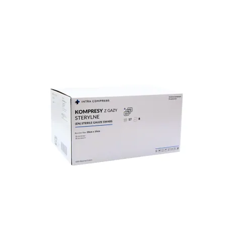 Kompres z gazy sterylny 10x10cm 30 blistrów po 10 szt. 17N 8W Intra Compress / G2066 / INTRA-MED