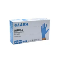 Rękawice nitrylowe bezpudrowe niebieskie XS niesterylne 100 szt. Clara