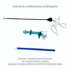 Endobag laparoskopowy 400ml nić nitinol pamięć otworu wejścia Ø83x195mm w tubie 10mm