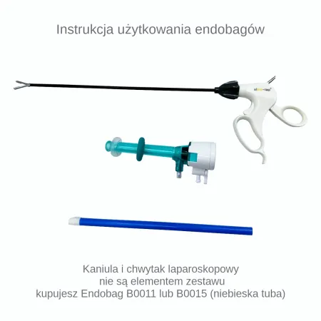 Endobag laparoskopowy 200ml nić nitinol pamięć otworu wejścia Ø60x195mm w tubie 10mm / B0011 / ALBISPRO.com