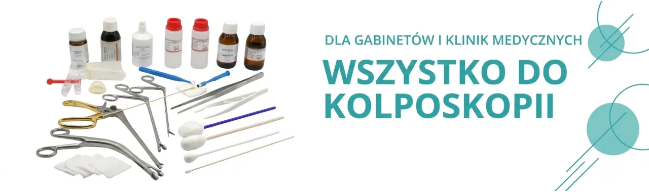 Pełna oferta produktów do precedury kolposkopii: Wzierniki ginekologiczne, Kleszyki do biopsji, Biopsy Punche, Pałeczki do wymazów, Pęsety, Gaziki jałowe, Preparaty chemiczne
