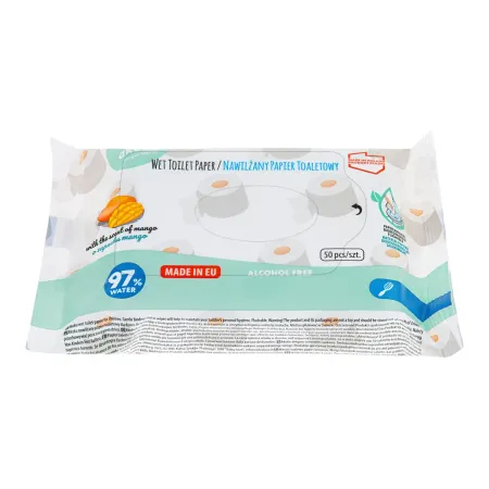 Akuku nawilżony papier toaletowy 50 szt. zapach mango / A0030 / Akuku Akuku nawilżony papier toaletowy 50 szt. zapach mango / A0030 / Akuku