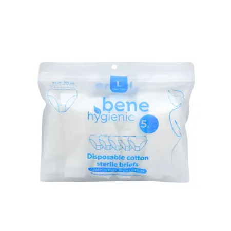 Majtki damskie z bawełny jednorazowe sterylne Bene Hygienic rozmiar L 95-105cm 5szt. / BH0913 / Bene Hygienic