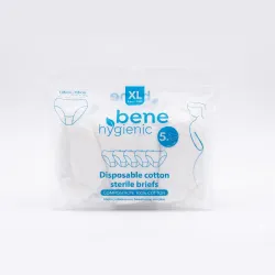 Majtki damskie z bawełny jednorazowe sterylne Bene Hygienic rozmiar XL 105-115cm 5szt.