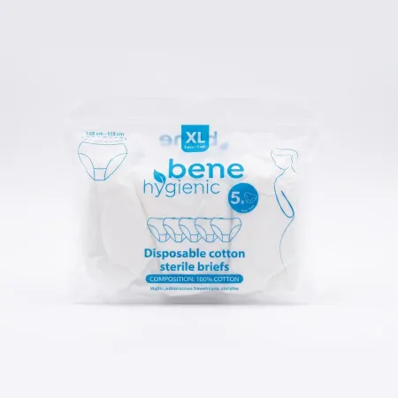 Majtki damskie z bawełny jednorazowe sterylne Bene Hygienic rozmiar XL 105-115cm 5szt. / BH0915 / Bene Hygienic