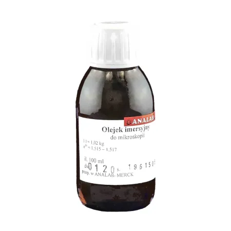 Olejek immersyjny do mikroskopii 100ml / G0016 / Analab Olejek immersyjny do mikroskopii 100ml / G0016 / Analab